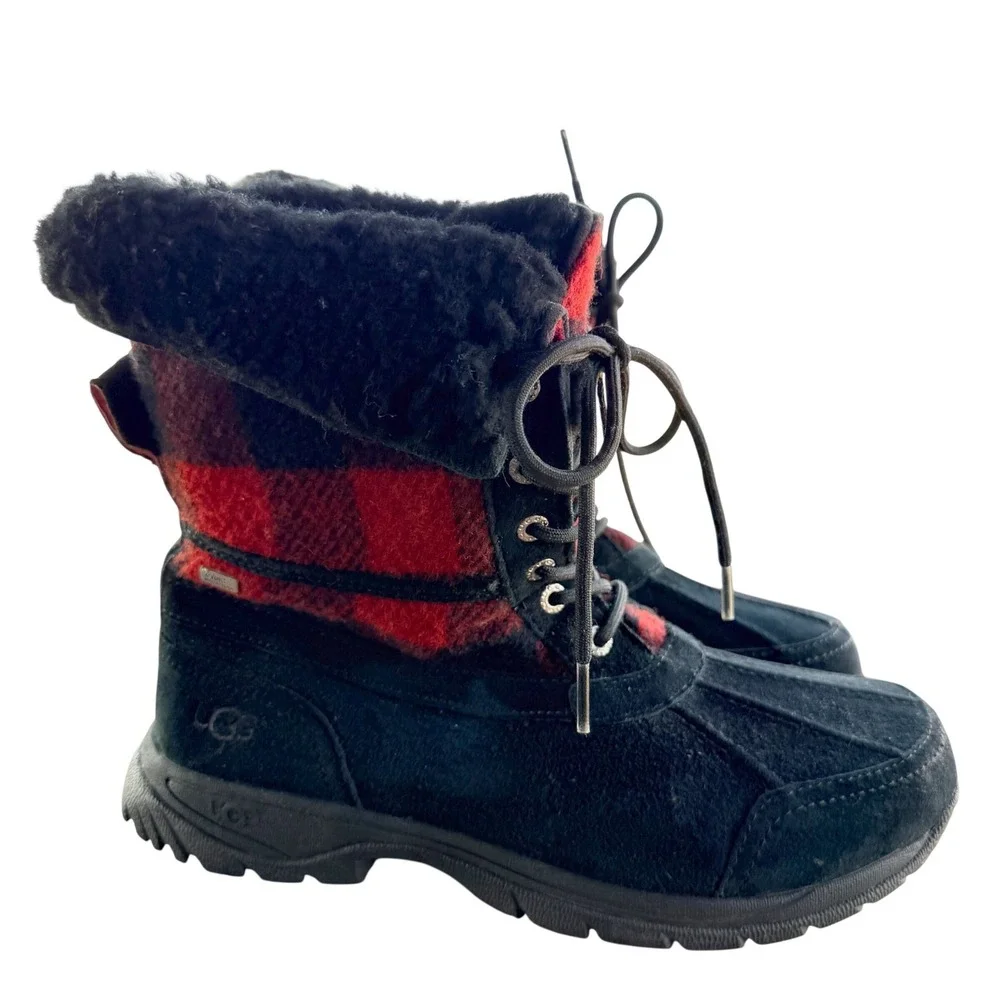 UGG Men 9.5 Butte Redwood Winter Snow Boots Waterproof Buffalo Plaid Mountain